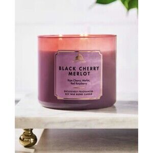 White Barn Bath & Body Works 3-Wick Candle Black Cherry Merlot 14.5 oz